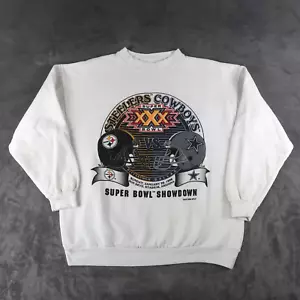 Vintage 1996 Super Bowl XXX Steelers vs Dallas Cowboys Sweatshirt Men’s Size L - Picture 1 of 17