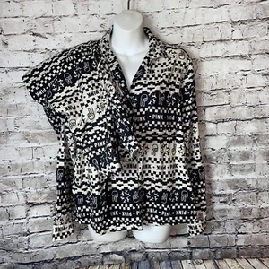 Victorias Secret Pink Womens Pajama Set Small Black White Peace Sign Dog B16 - Picture 1 of 15