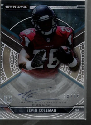 B4368- 2015 Topps Strata Autographs Blue #SATC Tevin Coleman Auto /99 ( ROOKIE) - Image 1 of 2