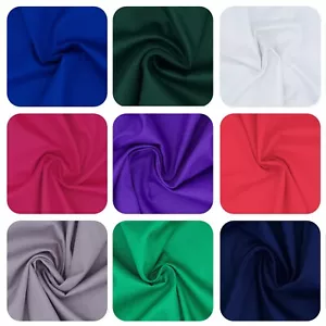 COTTON DRILL FABRIC - Medium Weight with Twill - Plain Solid Colours - Picture 1 of 13
