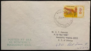 1969c **S.S. MONTEREY** "POSTED AT SEA" (PAQUEBOT MAIL) MAZATLAN, SINALOA COVER! - Picture 1 of 9