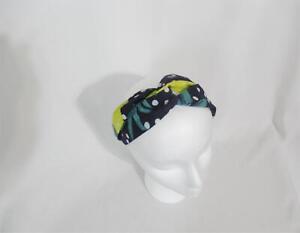 INC International Concepts Navy & Lemon Polka-Dot Fabric Headband Y599