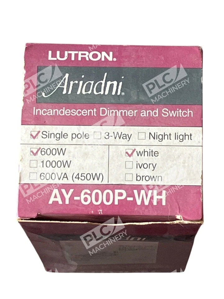 Lutron Ariadni Single Pole 600W White Incandescent Dimmer And Switch AY-600P-WH - Image 1 of 1
