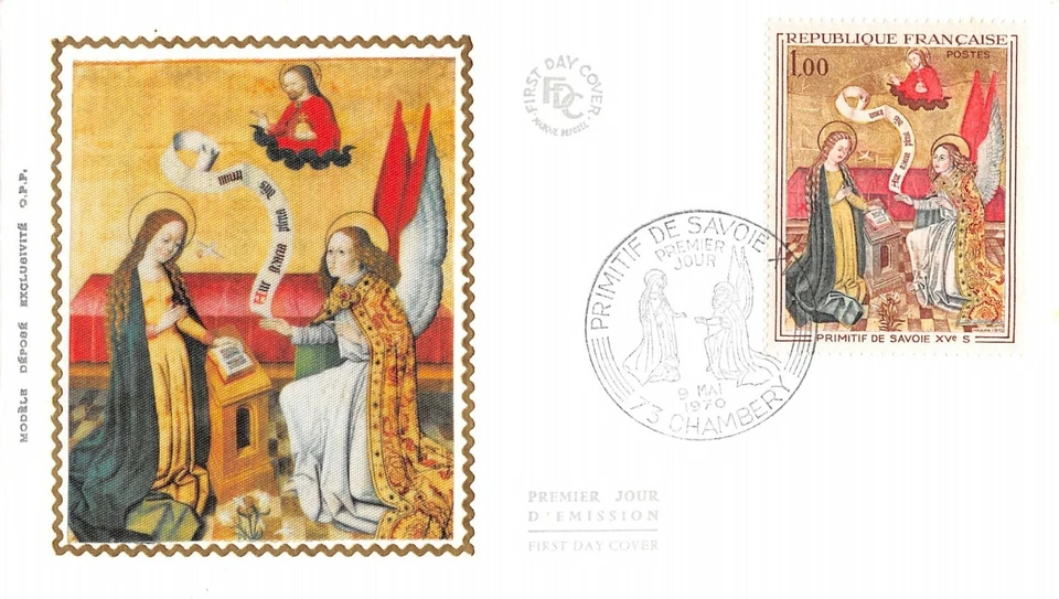 Envelope FDC Silk France Primitive Art Of Savoie XV 1970 Chambery - Image 1 of 1