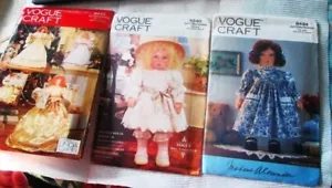 3 VINTAGE VOGUE CRAFT DOLL PATTERNS MADAME ALEXANDER, ANGELS, VICTORIAN DOLL - Picture 1 of 17