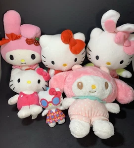 Hello Kitty Sanrio My Melody Set Plüschtier Stofftier Rucksack Schlüsselanhänger Clip - Bild 1 von 21