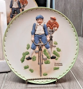 Norman Rockwell Museum World of Children Series Plate 3D Fahrrad Jungen 7 Zoll - Bild 1 von 11