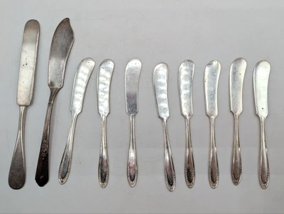 НАБОР 10 ножей для масла George H Rogers Bros 1847 Simeon L чайная сервировка плоские AN35-10 - Изображение 1 из 4