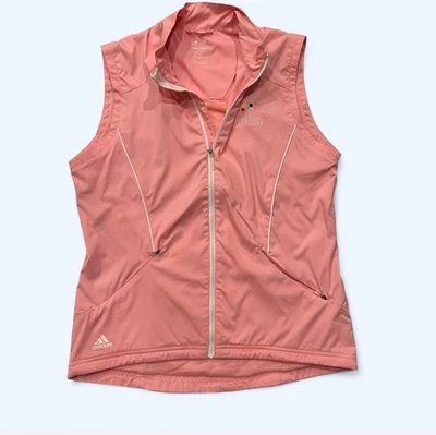 阿迪达斯ClimaProof粉色高尔夫背心女式中号风衣运动服 — 第 1/4 张图片