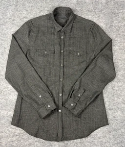 Camisa John Varvatos Para Hombres M Mezcla de Lana Gris Manga Larga Ligera Lazo para el Hombro - Imagen 1 de 6