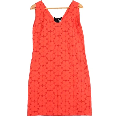 Marni Womens Sheath Dress Size 36 8 Orange Floral Cotton Mesh Plunged Back - Image 1 of 4