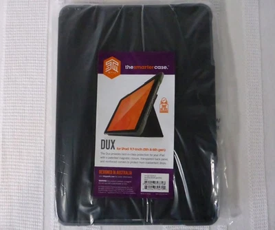 GENUINE STM DUX iPad CASE 9.7" 5th 6th Gen Drop Protection Black & Grey Cover - Image 1 of 4