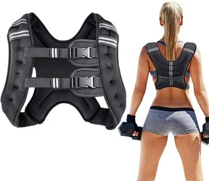 Weighted Vest for Women and Men 8 Lbs with Reflective Stripe and Double Adjus... - Picture 1 of 8