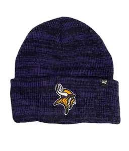 '47 Marca Minnesota Vikings Gorro Unisex OS Púrpura Negro Logotipo del Equipo de Fútbol - Imagen 1 de 4