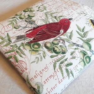 Pottery Barn King Size Duvet Cover Autumn Bird Script Juniper Pomegranate 95x98 - Picture 1 of 9