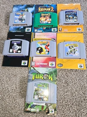 Nintendo 64 Turok Star Wars  Wipeout Rayman 2 Wave Race Exciebike Jet Force Gem. - Image 1 of 4