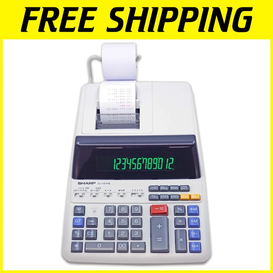 Professional Battery-Powered Printing Calculator with Clock & Calendar Functions - Image 1 of 4