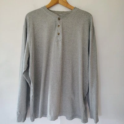 Camisa LL Bean Henley Para Hombre Talla XLT Gris 100% Algodón Informal Preppy Street Grunge  Foto 1 de 4
