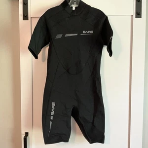 BARE 2mm Sport S-Flex Shorty Mens Wetsuit Black Size Large New With Tags - Picture 1 of 7