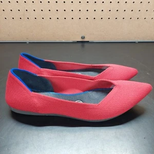 Rothy's The Point Pointed Toe Red Slip On Flats Shoes Women’s 7.5 - Picture 1 of 5