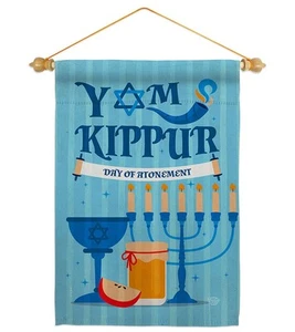 Day of Atonement Garden Flag Set Dowel Religious Yom Kippur The in Judaism Re... - Picture 1 of 12