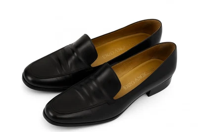 Zapatos de vestir sin cordones mocasines de cuero negros para mujer Enzo Angiolini talla 8-AC221 Foto 1 de 4
