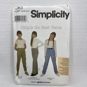 Simplicity 8083 Girls Pants Slim Bootcut Relax Pattern 7-14 Cut Around All Size - Picture 1 of 4