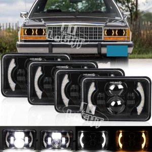4PCS 4x6" LED Headlights Hi/Lo Turn DRL For Ford LTD Crown Victoria 1987-1991 - Picture 1 of 14