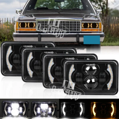 Faros LED 4x6" de giro alto/bajo DRL para Ford LTD Crown Victoria 1987-1991 4 piezas Foto 1 de 4
