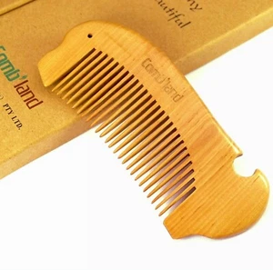 AU Peach Wood Anti Static Narrow Teeth Straight Hair Wooden Carry Travel Comb - Picture 1 of 2