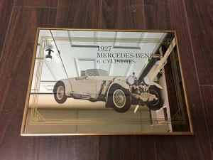 Vintage 1927 Mercedes Benz SS 6 Cylindres Wall Mirror 15" x 11"  Bar Man Cave - Bild 1 von 10