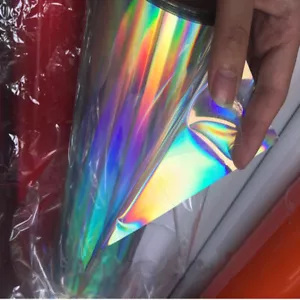 Holographic Craft Vinyl Colorful self adhesive cutting vinyl cup/wall HOHOFILM - Picture 1 of 12