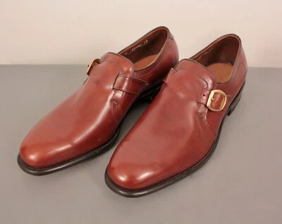 Men's VTG NOS 60s 70s Brown Allen Edmonds Warton Shoes 8.5 C Monk Strap Ostendo - Image 1 of 4