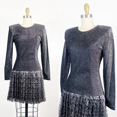 1980s Dress - 1980s Cocktail Dress - 1980s Prom Dress - Size Small - Medium - Image 1 of 4