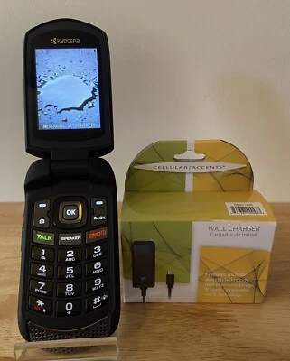 SPRINT Kyocera DuraXTP E4281 Black PTT 3G Rugged Camera Flip Phone 1462 - Image 1 of 4