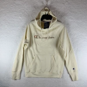 Champion Powerblend Hoodie Women's Small Beige Sweatshirt Pockets Pullover 6847 - Picture 1 of 7