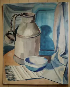 JOHN COX, IMPRESSIONIST WATERCOLOR MODERN MODERNISM POTTERY BOWL AND WATER JUG - Picture 1 of 13
