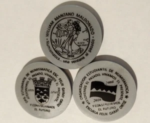 3 CLUB DE MONEDA JUVENIL SALINAS PUERTO RICO Coin Club Holz Nickel Medaille Ficha - Bild 1 von 3