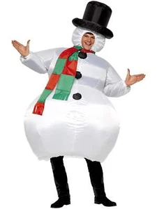 Inflatable Snowman Xmas Christmas Fancy Dress Blow Up Costume Festive Fun - Picture 1 of 4