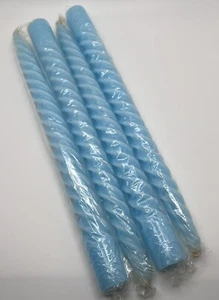 NEW 10” BLUE Spiral Taper Candles - 4 Pack NOS Unscented Sealed - Picture 1 of 3