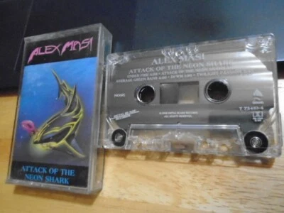 RARE OOP Alex Masi CASSETTE TAPE Attack Neon Shark METAL Quiet Riot King Kobra ! - Image 1 of 2