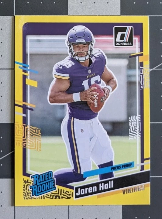 2023 Donruss Football #367 Jaren Hall Rated Rookie Yellow Press Proof RC