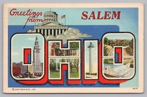 Postcard OH Large Letter Greetings from Salem Ohio Posted - Picture 1 of 2