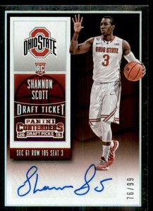 2015-16 Panini Contenders Draft Picks Draft Ticket #189 Shannon Scott Auto /99