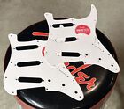2 Squier By Fender Sss Stratocaster 60'S White Single Ply Pickguards Brand New