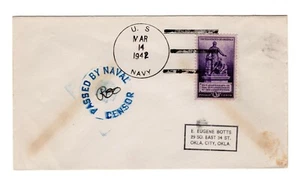 SCOTT 902 ON NAVY CANCELLED COVER WITH CENSOR MARK 1941/2 - Picture 1 of 2