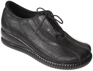 Eurostep Womens Black Lace Oxford Casual Walking Shoes Mismatch 37/38 4422 - Picture 1 of 8