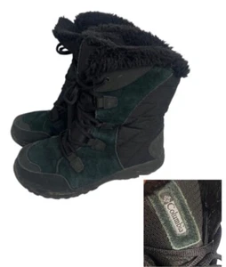 COLUMBIA YL5206-011 Ice Maiden Waterproof Black Fur Winter Boots Womens Size 7.5 - Picture 1 of 9