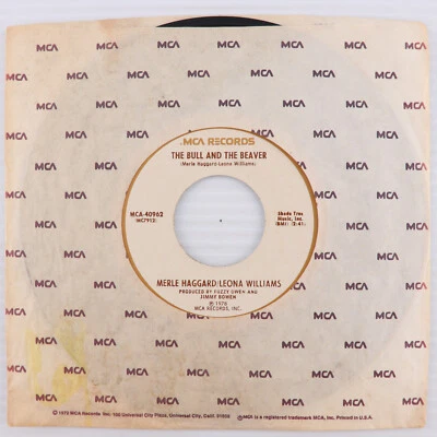Merle Haggard / Leona Williams – The Bull And The Beaver 45 rpm Record MCA-40962 - Image 1 of 4