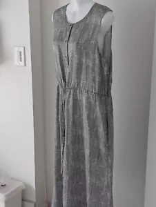 Eileen Fisher NWOT gray silver sleeveless buttoned front dress M/L - Picture 1 of 12